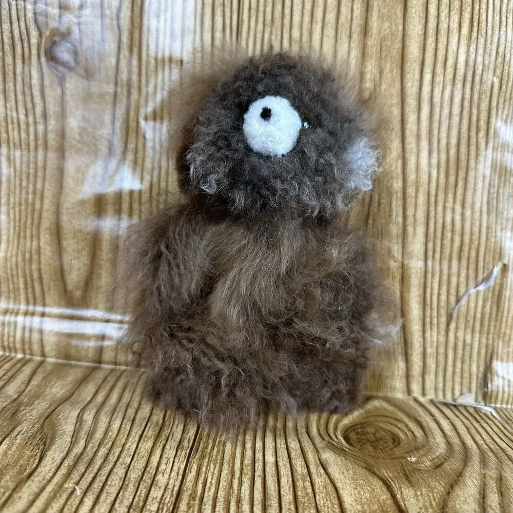 Handmade Alpaca Fur Teddy Bear Plush brown Soft Natural Plush 6”